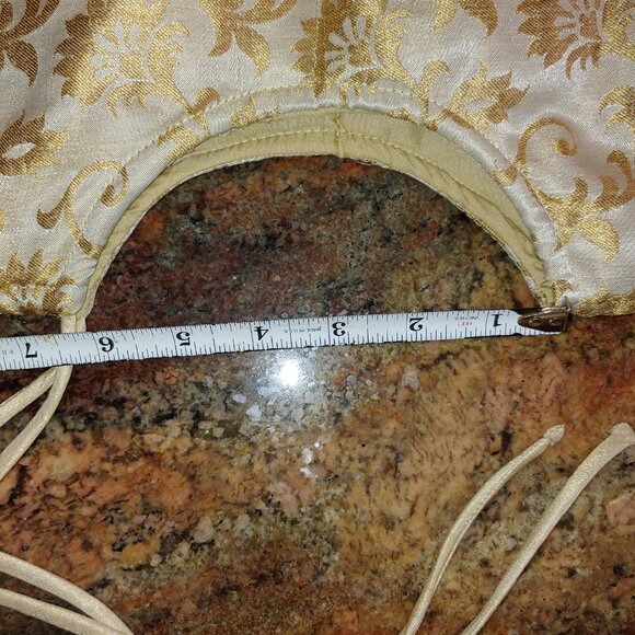 Pier 1 Imports Ruffled Gold Beaded Frilly Christmas Tree Skirt 48" - Picture 5 of 12